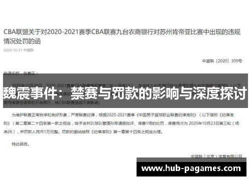 魏震事件：禁赛与罚款的影响与深度探讨